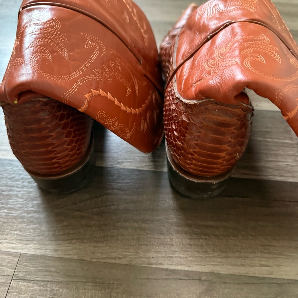 Men's Western Leather Boots - Rich Brown - Picture 7 of 13